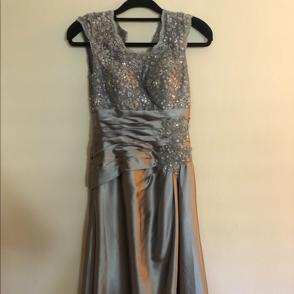 Grey/ silver mother of the bride dress/ Formal dress